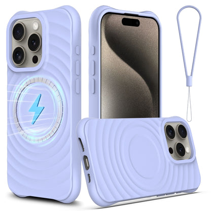 Wave Texture MagSafe Magnetic Liquid Silicone Phone Case, For iPhone Air, For iPhone 16 Pro Max, For iPhone 16 Pro, For iPhone 16 Plus