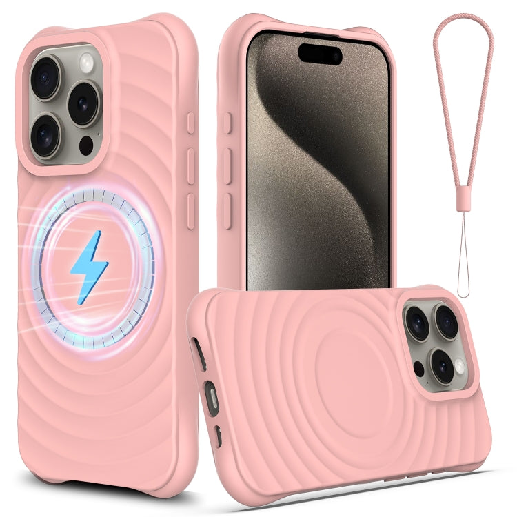 Wave Texture MagSafe Magnetic Liquid Silicone Phone Case, For iPhone Air, For iPhone 16 Pro Max, For iPhone 16 Pro, For iPhone 16 Plus