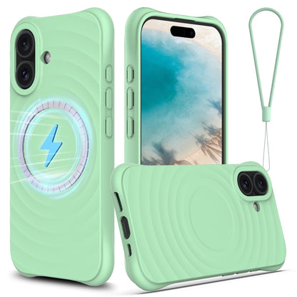 Wave Texture MagSafe Magnetic Liquid Silicone Phone Case, For iPhone Air, For iPhone 16 Pro Max, For iPhone 16 Pro, For iPhone 16 Plus