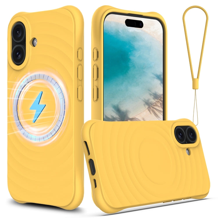 Wave Texture MagSafe Magnetic Liquid Silicone Phone Case, For iPhone Air, For iPhone 16 Pro Max, For iPhone 16 Pro, For iPhone 16 Plus