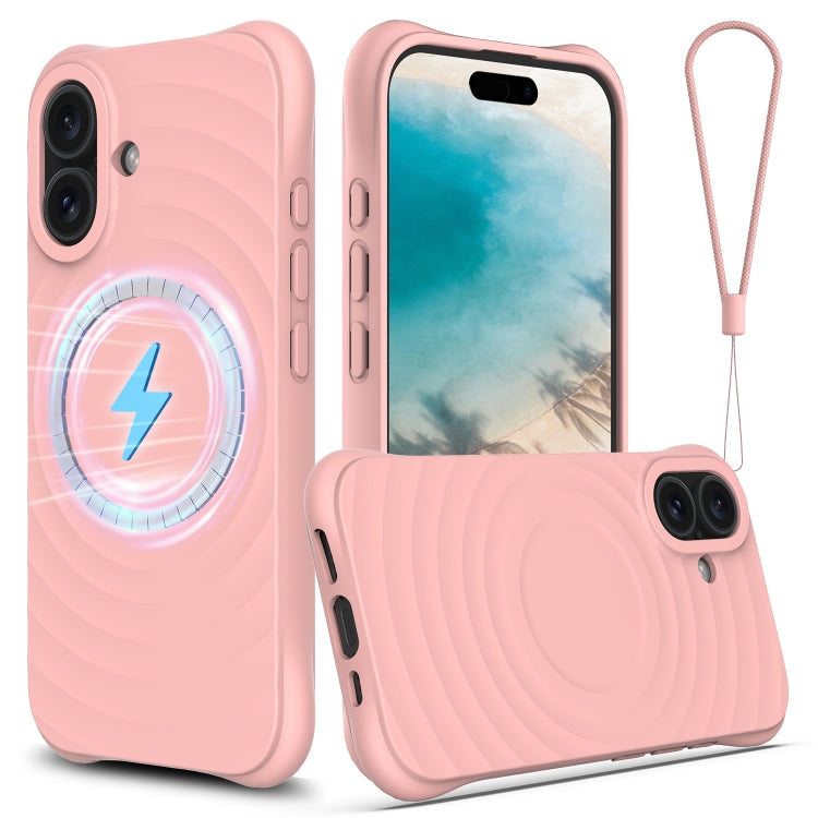 Wave Texture MagSafe Magnetic Liquid Silicone Phone Case, For iPhone Air, For iPhone 16 Pro Max, For iPhone 16 Pro, For iPhone 16 Plus