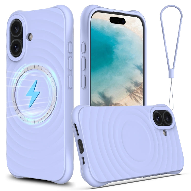 Wave Texture MagSafe Magnetic Liquid Silicone Phone Case, For iPhone Air, For iPhone 16 Pro Max, For iPhone 16 Pro, For iPhone 16 Plus