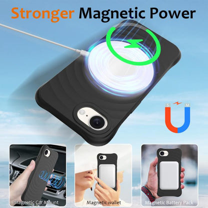 Wave Texture MagSafe Magnetic Liquid Silicone Phone Case, For iPhone 17e / 16e, For iPhone 17 Pro Max, For iPhone 17 Pro, For iPhone 17