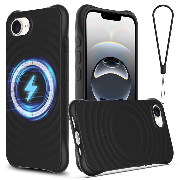 Wave Texture MagSafe Magnetic Liquid Silicone Phone Case, For iPhone 18 Pro / 17 Pro, For iPhone 18 Pro Max / 17 Pro Max, For iPhone 17e / 16e, For iPhone 17
