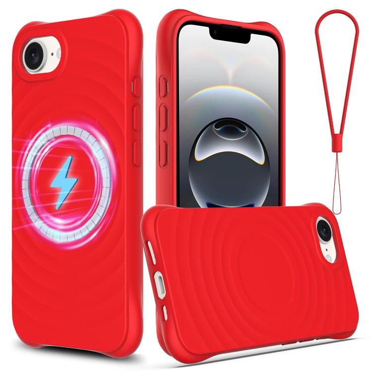 Wave Texture MagSafe Magnetic Liquid Silicone Phone Case, For iPhone 18 Pro / 17 Pro, For iPhone 18 Pro Max / 17 Pro Max, For iPhone 17e / 16e, For iPhone 17