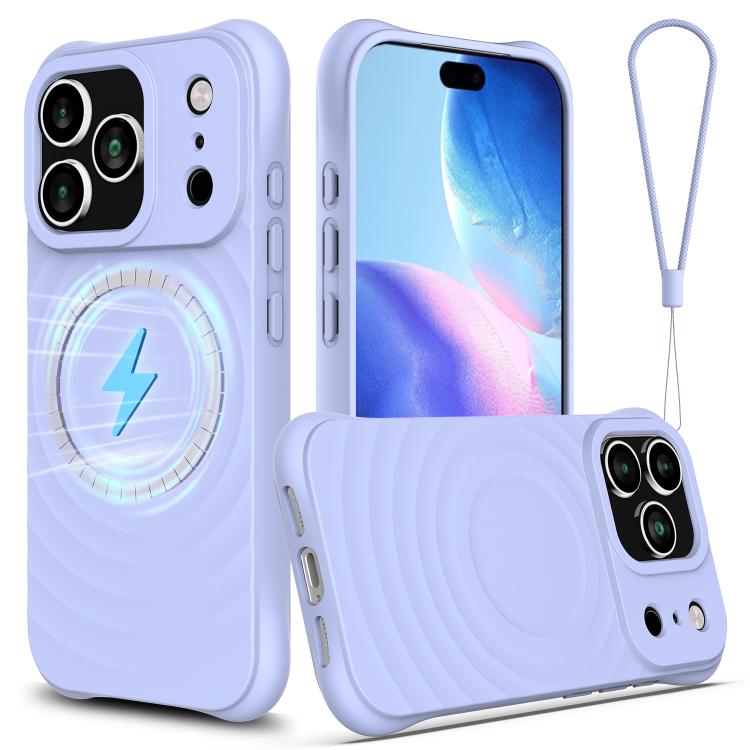 Wave Texture MagSafe Magnetic Liquid Silicone Phone Case, For iPhone 17e / 16e, For iPhone 17 Pro Max, For iPhone 17 Pro, For iPhone 17
