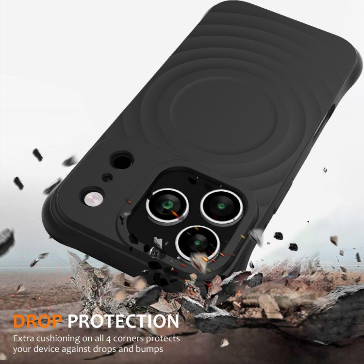 Wave Texture MagSafe Magnetic Liquid Silicone Phone Case, For iPhone 18 Pro / 17 Pro, For iPhone 18 Pro Max / 17 Pro Max, For iPhone 17e / 16e, For iPhone 17