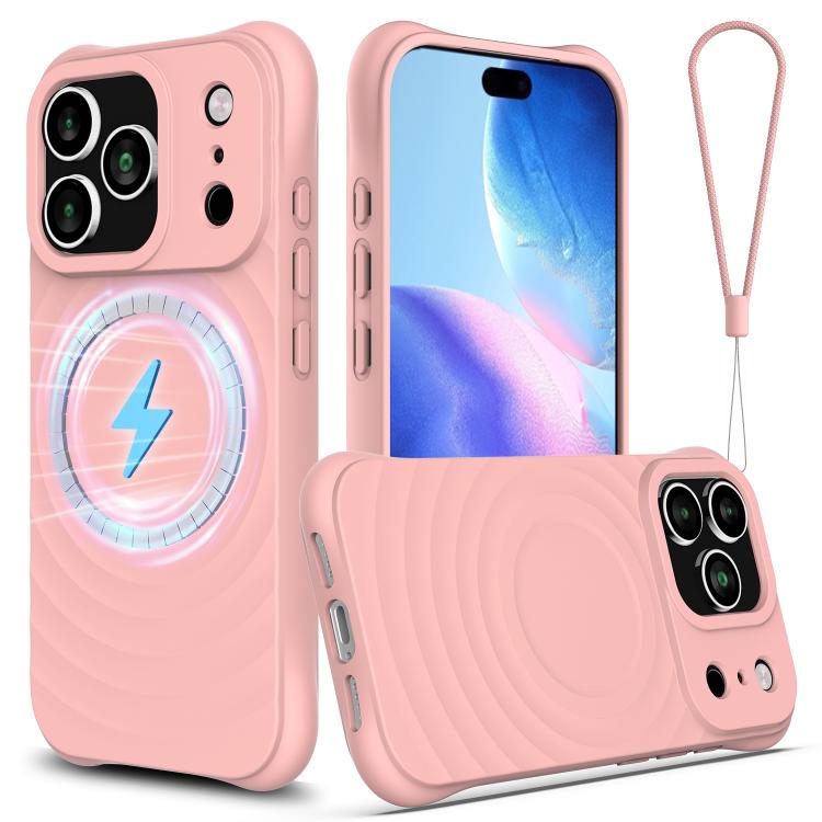 Wave Texture MagSafe Magnetic Liquid Silicone Phone Case, For iPhone 17e / 16e, For iPhone 17 Pro Max, For iPhone 17 Pro, For iPhone 17