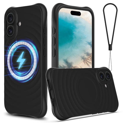 Wave Texture MagSafe Magnetic Liquid Silicone Phone Case, For iPhone 17e / 16e, For iPhone 17 Pro Max, For iPhone 17 Pro, For iPhone 17