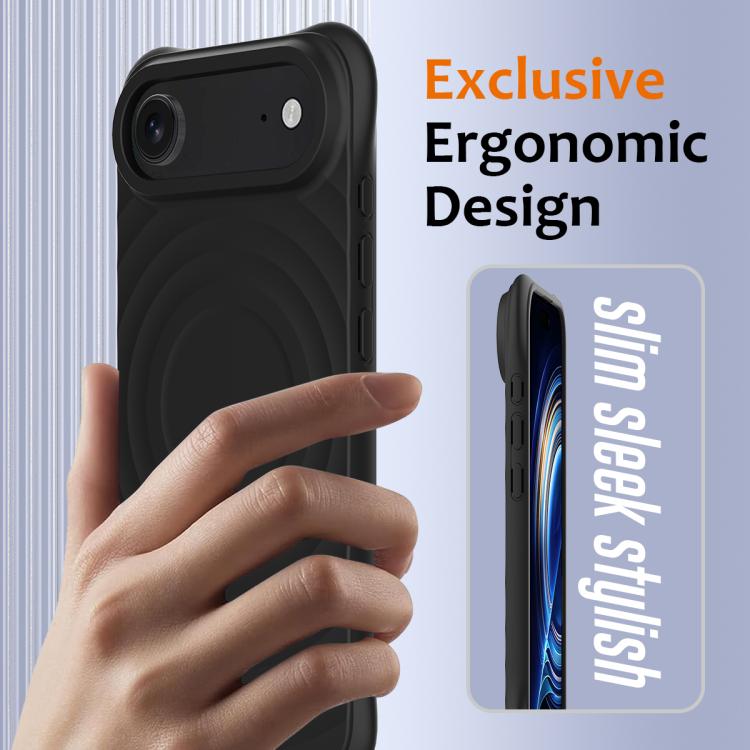 Wave Texture MagSafe Magnetic Liquid Silicone Phone Case, For iPhone Air, For iPhone 16 Pro Max, For iPhone 16 Pro, For iPhone 16 Plus
