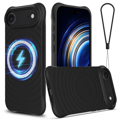 Wave Texture MagSafe Magnetic Liquid Silicone Phone Case, For iPhone Air, For iPhone 16 Pro Max, For iPhone 16 Pro, For iPhone 16 Plus