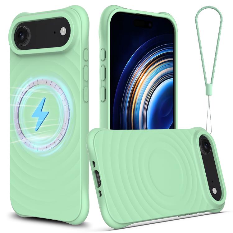 Wave Texture MagSafe Magnetic Liquid Silicone Phone Case, For iPhone Air, For iPhone 16 Pro Max, For iPhone 16 Pro, For iPhone 16 Plus