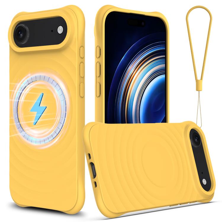 Wave Texture MagSafe Magnetic Liquid Silicone Phone Case, For iPhone Air, For iPhone 16 Pro Max, For iPhone 16 Pro, For iPhone 16 Plus