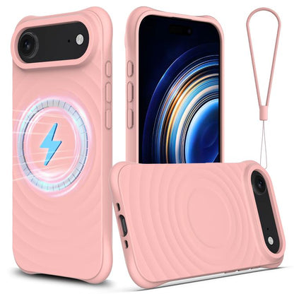 Wave Texture MagSafe Magnetic Liquid Silicone Phone Case, For iPhone Air, For iPhone 16 Pro Max, For iPhone 16 Pro, For iPhone 16 Plus