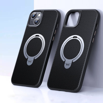 Double Ring MagSafe Holder Carbon Fiber Phone Case