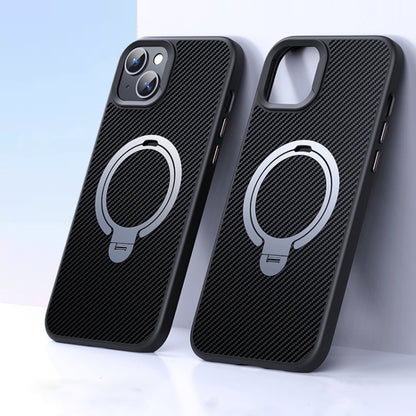 Double Ring MagSafe Holder Carbon Fiber Phone Case