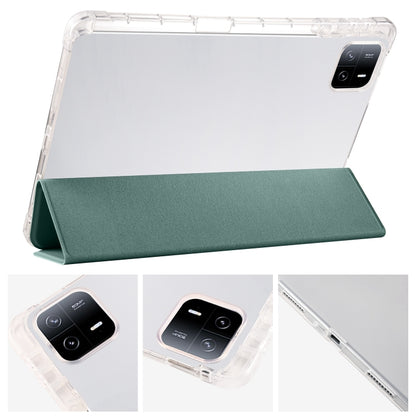 3-fold Clear TPU Smart Leather Tablet Case with Pen Slot