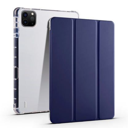 3-fold Clear TPU Smart Leather Tablet Case with Pen Slot, For iPad Pro 13 2025 / 2024, For iPad Pro 11 2025 / 2024
