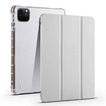 3-fold Clear TPU Smart Leather Tablet Case with Pen Slot, For iPad Pro 13 2025 / 2024, For iPad Pro 11 2025 / 2024