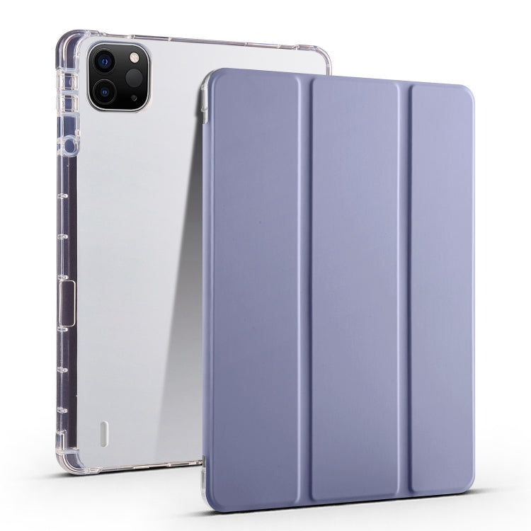 3-fold Clear TPU Smart Leather Tablet Case with Pen Slot, For iPad Pro 13 2025 / 2024, For iPad Pro 11 2025 / 2024