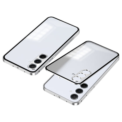 Snap Buckle Metal Frame Frosted Phone Case