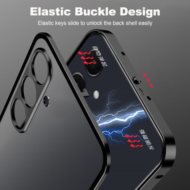 Snap Buckle Metal Frame Frosted Phone Case