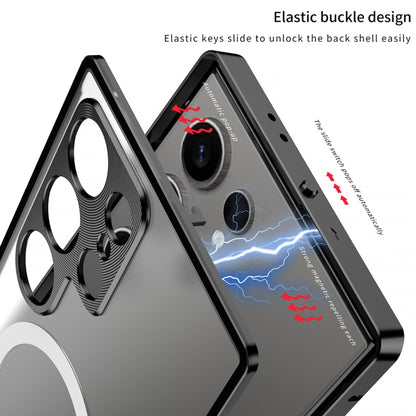 Snap Buckle Metal Frame Frosted MagSafe Phone Case, For Samsung Galaxy S24 Ultra 5G, For Samsung Galaxy S24+ 5G, For Samsung Galaxy S24 5G