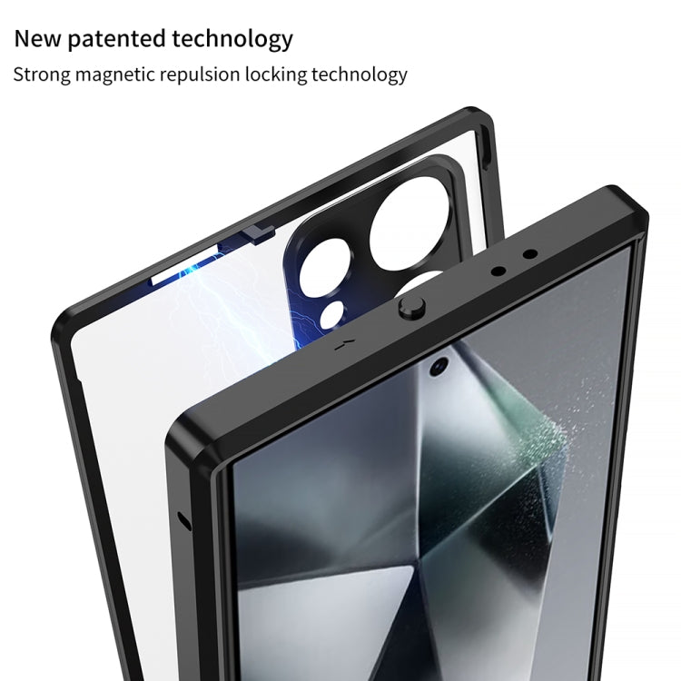 Snap Buckle Metal Frame Frosted MagSafe Phone Case, For Samsung Galaxy S24 Ultra 5G, For Samsung Galaxy S24+ 5G, For Samsung Galaxy S24 5G