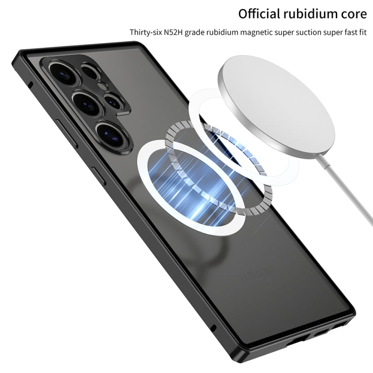 Snap Buckle Metal Frame Frosted MagSafe Phone Case, For Samsung Galaxy S24 Ultra 5G, For Samsung Galaxy S24+ 5G, For Samsung Galaxy S24 5G