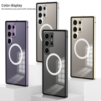 Snap Buckle Metal Frame Frosted MagSafe Phone Case, For Samsung Galaxy S24 Ultra 5G, For Samsung Galaxy S24+ 5G, For Samsung Galaxy S24 5G