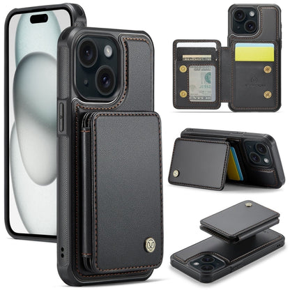 JEEHOOD J05 Business Magnetic Style RFID Leather Phone Case, For iPhone 16, For iPhone 15 Pro Max, For iPhone 15 Pro, For iPhone 15 Plus
