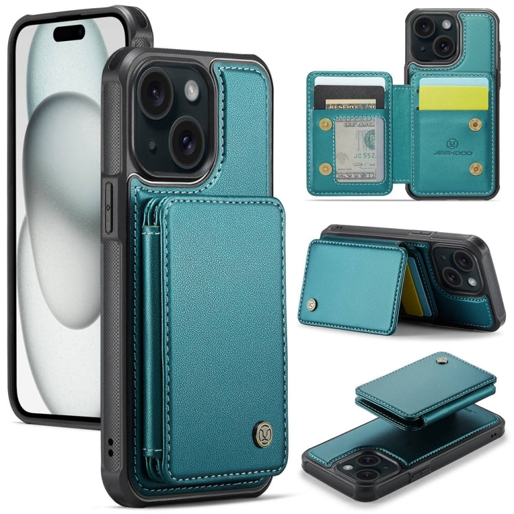 JEEHOOD J05 Business Magnetic Style RFID Leather Phone Case, For iPhone 16, For iPhone 15 Pro Max, For iPhone 15 Pro, For iPhone 15 Plus