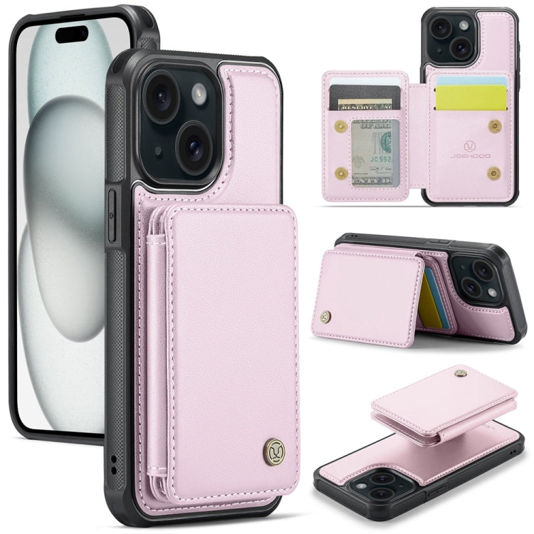 JEEHOOD J05 Business Magnetic Style RFID Leather Phone Case, For iPhone 16, For iPhone 15 Pro Max, For iPhone 15 Pro, For iPhone 15 Plus