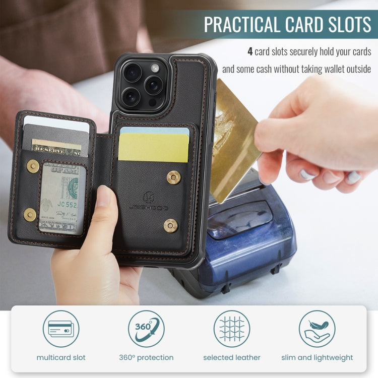 JEEHOOD J05 Business Magnetic Style RFID Leather Phone Case, For iPhone 15, For iPhone 14 Plus, For iPhone 14, For iPhone 14 Pro