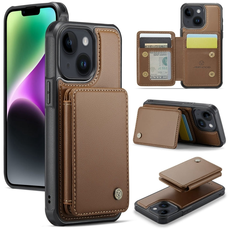 JEEHOOD J05 Business Magnetic Style RFID Leather Phone Case, For iPhone 15, For iPhone 14 Plus, For iPhone 14, For iPhone 14 Pro