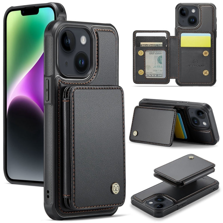 JEEHOOD J05 Business Magnetic Style RFID Leather Phone Case, For iPhone 15, For iPhone 14 Plus, For iPhone 14, For iPhone 14 Pro