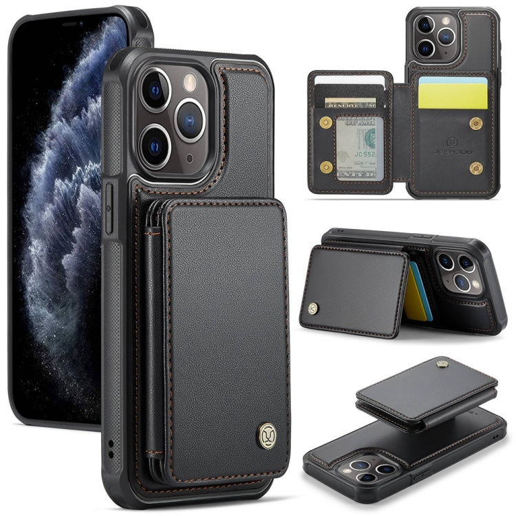 JEEHOOD J05 Business Magnetic Style RFID Leather Phone Case, For iPhone 12 / 12 Pro, For iPhone 12 Pro Max, For iPhone 11 Pro Max, For iPhone 11