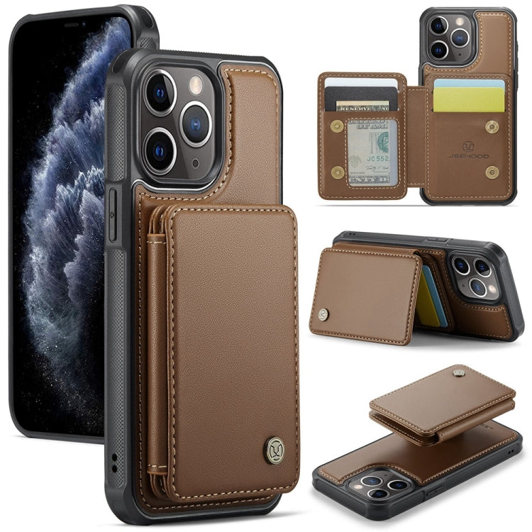 JEEHOOD J05 Business Magnetic Style RFID Leather Phone Case, For iPhone 12 / 12 Pro, For iPhone 12 Pro Max, For iPhone 11 Pro Max, For iPhone 11