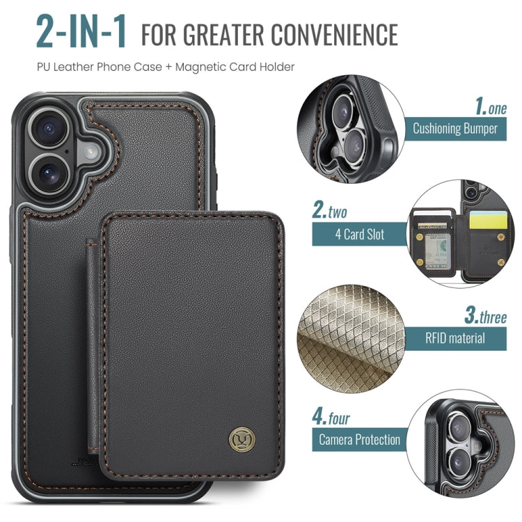 JEEHOOD J05 Business Magnetic Style RFID Leather Phone Case, For iPhone 16, For iPhone 15 Pro Max, For iPhone 15 Pro, For iPhone 15 Plus