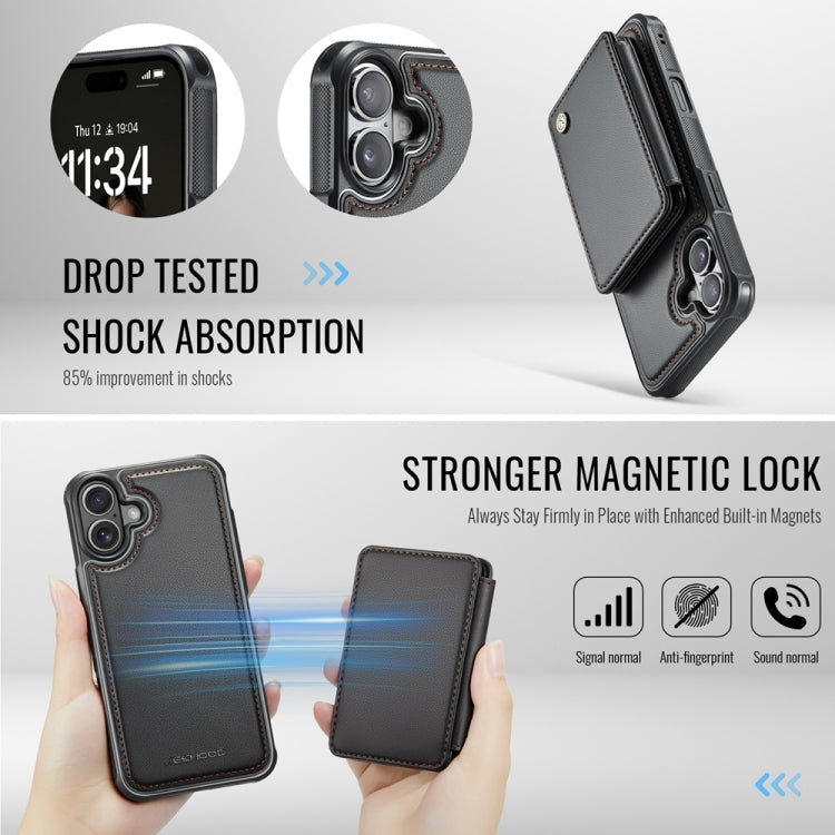 JEEHOOD J05 Business Magnetic Style RFID Leather Phone Case, For iPhone 16, For iPhone 15 Pro Max, For iPhone 15 Pro, For iPhone 15 Plus
