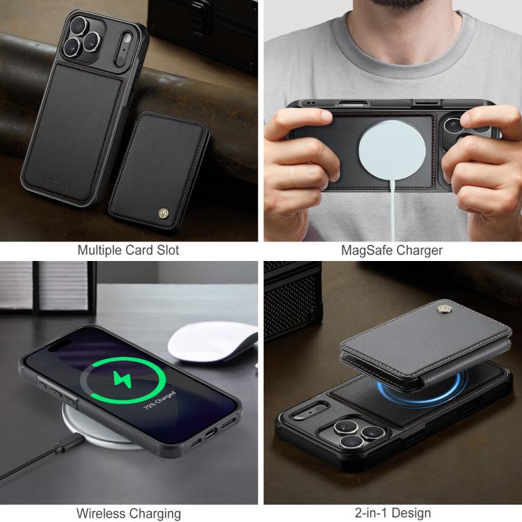 JEEHOOD J05 Business Magnetic Style RFID Leather Phone Case, For iPhone 17 Pro, For iPhone 17, For iPhone Air, For iPhone 16 Pro Max