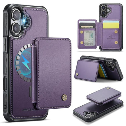 JEEHOOD J05 Business Magnetic Style RFID Leather Phone Case, For iPhone 17 Pro, For iPhone 17, For iPhone Air, For iPhone 16 Pro Max