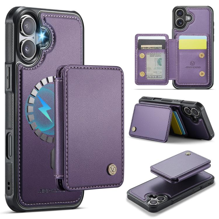 JEEHOOD J05 Business Magnetic Style RFID Leather Phone Case, For iPhone 17e / 16e, For iPhone 17 Pro Max, For iPhone 17 Pro, For iPhone 17