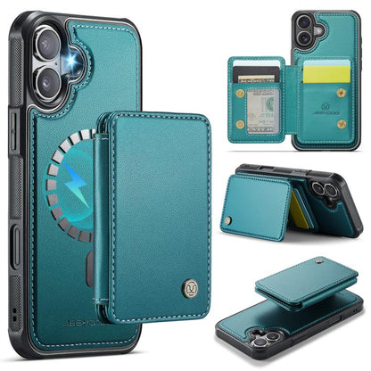 JEEHOOD J05 Business Magnetic Style RFID Leather Phone Case, For iPhone 17 Pro, For iPhone 17, For iPhone Air, For iPhone 16 Pro Max