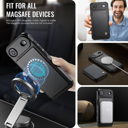 JEEHOOD J05 Business Magnetic Style RFID Leather Phone Case, For iPhone Air, For iPhone 16 Pro Max, For iPhone 16 Pro, For iPhone 16 Plus