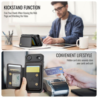JEEHOOD J05 Business Magnetic Style RFID Leather Phone Case, For iPhone Air, For iPhone 16 Pro Max, For iPhone 16 Pro, For iPhone 16 Plus