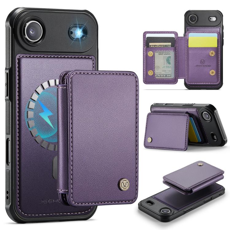 JEEHOOD J05 Business Magnetic Style RFID Leather Phone Case, For iPhone 17 Pro, For iPhone 17, For iPhone Air, For iPhone 16 Pro Max