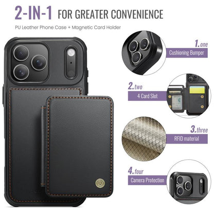 JEEHOOD J05 Business Magnetic Style RFID Leather Phone Case, For iPhone 18 Pro, For iPhone 18 Pro Max, For iPhone 17e / 16e, For iPhone 17 Pro Max