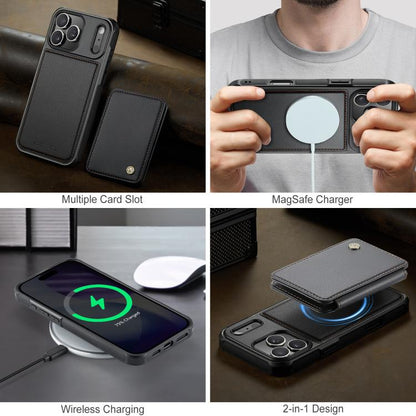 JEEHOOD J05 Business Magnetic Style RFID Leather Phone Case, For iPhone 18 Pro, For iPhone 18 Pro Max, For iPhone 17e / 16e, For iPhone 17 Pro Max