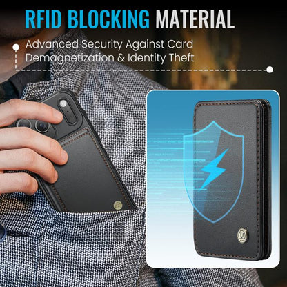 JEEHOOD J05 Business Magnetic Style RFID Leather Phone Case, For iPhone 18 Pro, For iPhone 18 Pro Max, For iPhone 17e / 16e, For iPhone 17 Pro Max